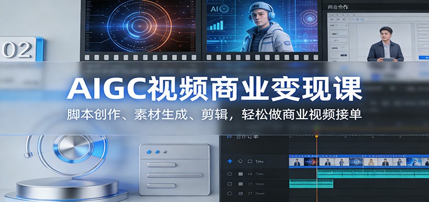 AIGC视频商业变现课：脚本创作、素材生成、剪辑，轻松做商业视频接单凯哥轻创网-轻创网-创业网-网创项目资源站-副业项目-创业项目-搞钱项目凯哥轻创网