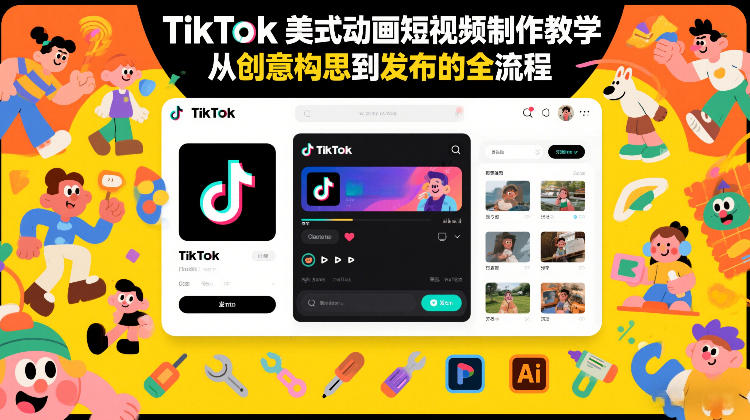 TikTok美式动画短视频制作教学，从创意构思到发布的全流程凯哥轻创网-轻创网-创业网-网创项目资源站-副业项目-创业项目-搞钱项目凯哥轻创网